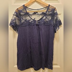 Navy blue semi formal top